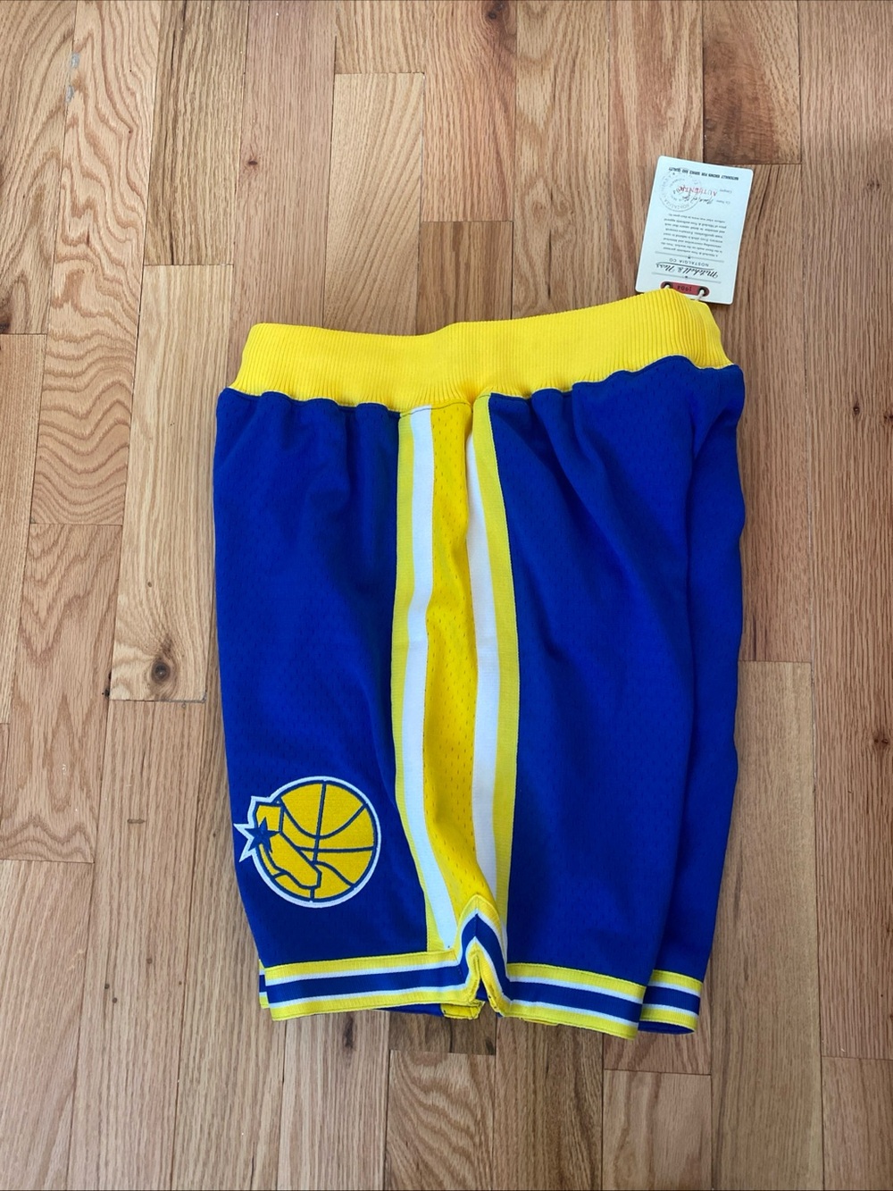 Mitchell & Ness Blue and Yellow Men's Athletic Shorts